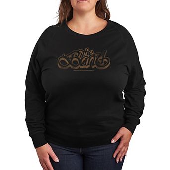 Plus Size The Band Logo Distressed French Terry Long Sleeve Tee