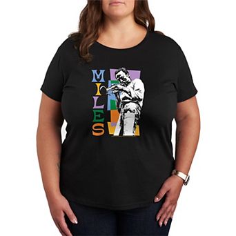 Plus Size Miles Davis Color Block Graphic Tee