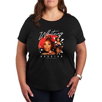 Plus Size Whitney Houston Stars Bootleg Graphic Tee