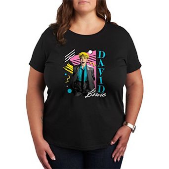 Plus Size David Bowie Retro Patterns Graphic Tee