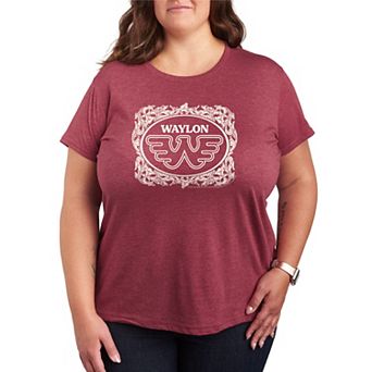 Plus Size Waylon Jennings Flying W Logo Floral Graphic Tee