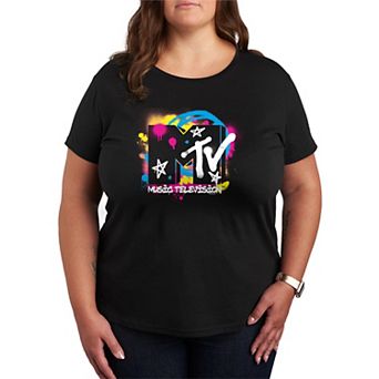 Plus Size MTV Spray Paint Logo Graphic Tee