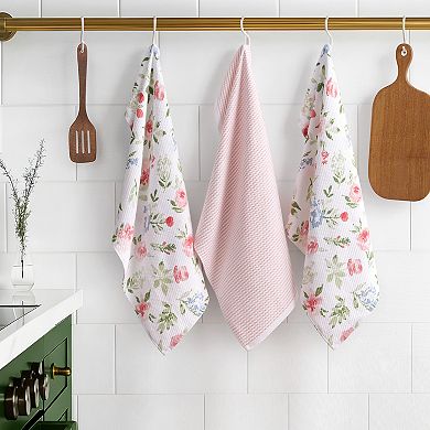 Caro Home Angela Floral 3-Piece Kitchen Towel Set