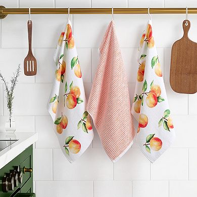 Caro Home Georgia Peach 3-Piece Kitchen Towel Set