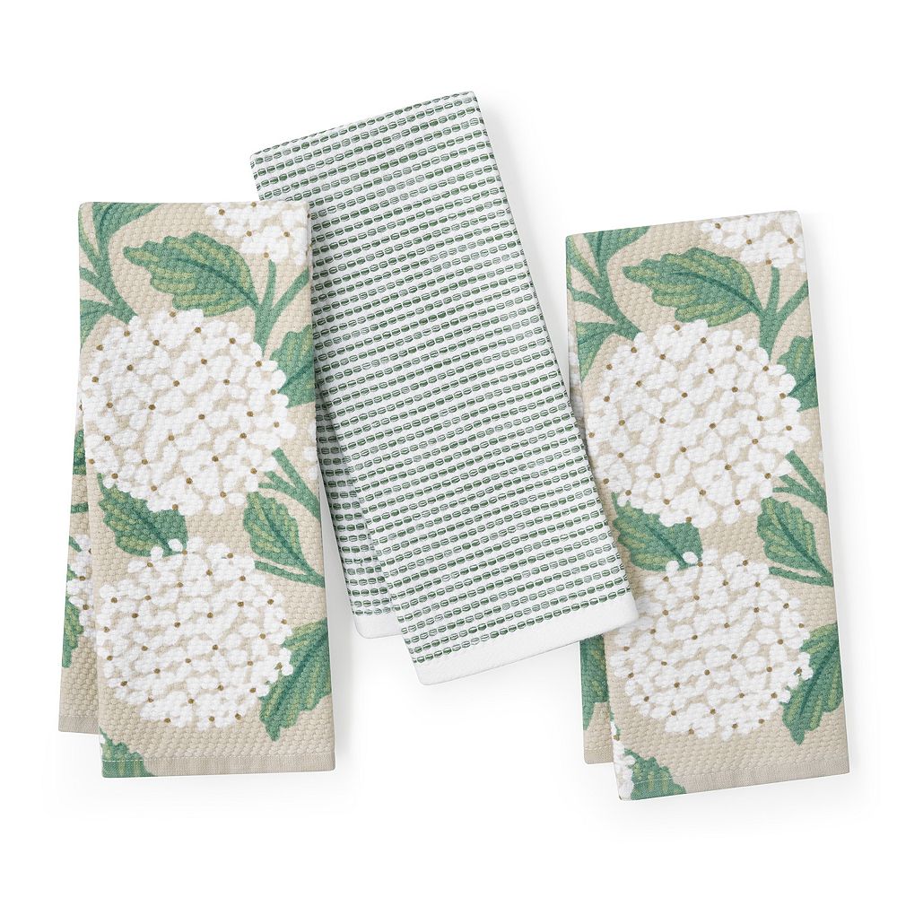 Caro Home Hydrangea Field 3-Piece Kitchen Towel Set