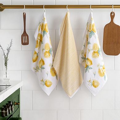Caro Home Lemon Field 3-Piece Kitchen Towel Set