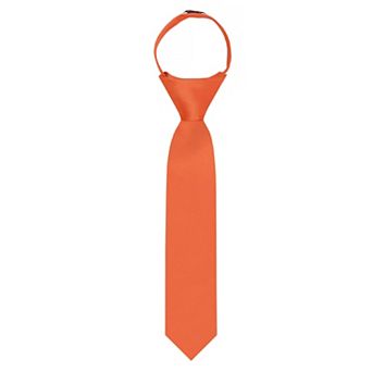 Kid's 11 inch Solid Zipper Tie