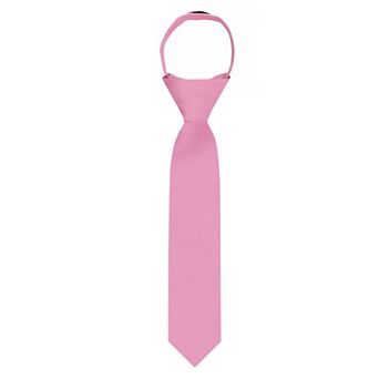 Kid's 11 inch Solid Zipper Tie