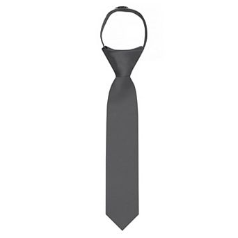 Kid's 11 inch Solid Zipper Tie