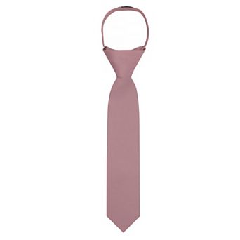 Kid's 11 inch Solid Zipper Tie