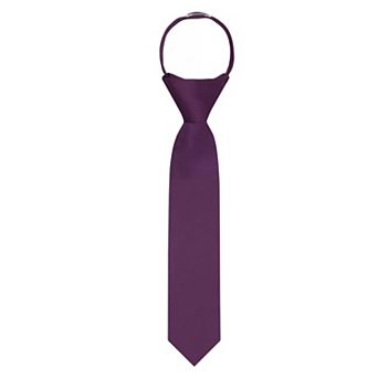 Kid's 11 inch Solid Zipper Tie