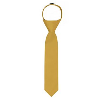Kid's 11 inch Solid Zipper Tie