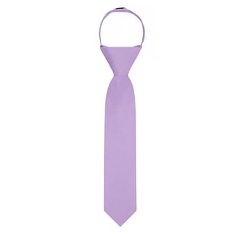 Kid's 11 inch Solid Zipper Tie