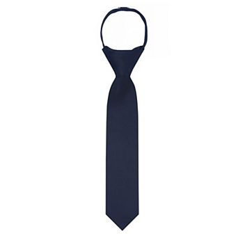 Kid's 11 inch Solid Zipper Tie