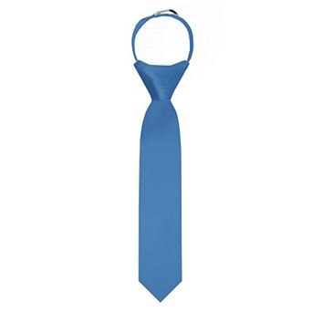 Kid's 11 inch Solid Zipper Tie