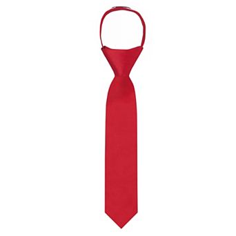 Kid's 11 inch Solid Zipper Tie