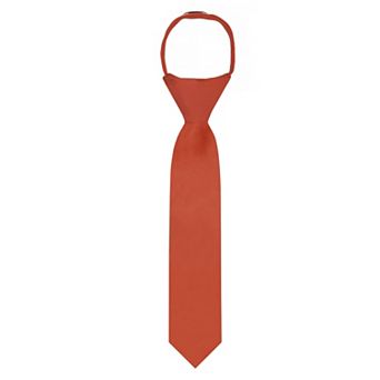 Kid's 11 inch Solid Zipper Tie