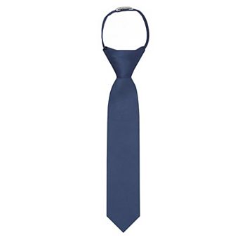 Kid's 11 inch Solid Zipper Tie