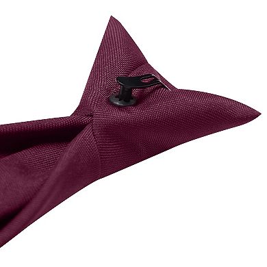 Jacob Alexander Men's Solid Clip-On Uniform Tie with Buttonholes