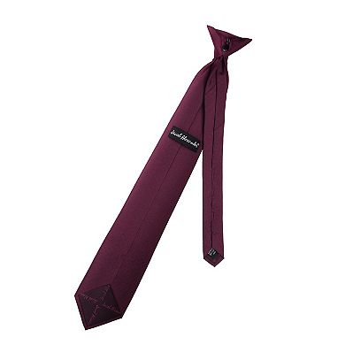 Jacob Alexander Men's Solid Clip-On Uniform Tie with Buttonholes