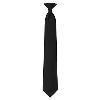 Jacob Alexander Men's Solid Clip-On Uniform Tie with Buttonholes