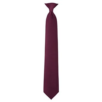 Jacob Alexander Men's Solid Clip-On Uniform Tie with Buttonholes