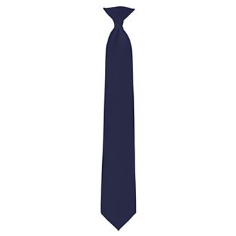 Jacob Alexander Men's Solid Clip-On Uniform Tie with Buttonholes