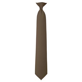 Jacob Alexander Men's Solid Clip-On Uniform Tie with Buttonholes