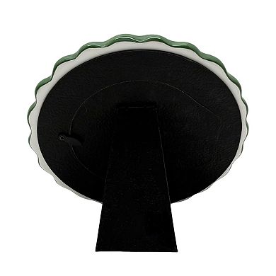 Everyday Decor Playful Stripe Round Ceramic Photo Frame