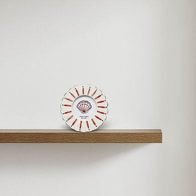 Everyday Decor Playful Stripe Round Ceramic Photo Frame