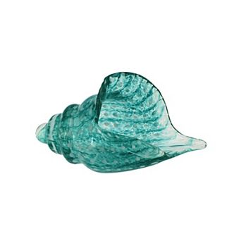 Everyday Decor Blue Glass Conch Shell Table Decor