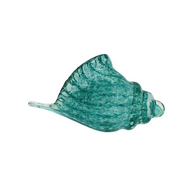 Everyday Decor Blue Glass Conch Shell Table Decor