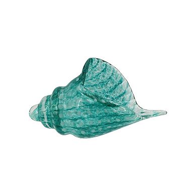 Everyday Decor Blue Glass Conch Shell Table Decor