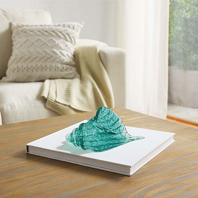 Everyday Decor Blue Glass Conch Shell Table Decor