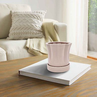 Everyday Decor Scalloped Edge Ceramic Planter