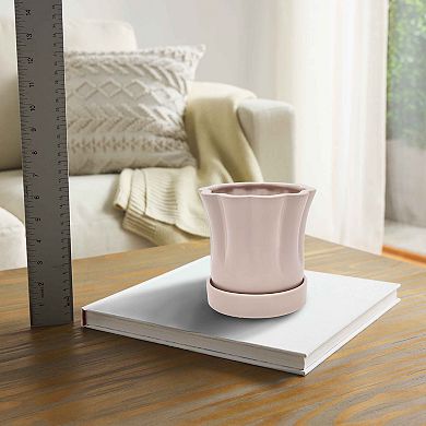 Everyday Decor Scalloped Edge Ceramic Planter