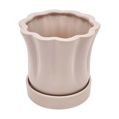 Everyday Decor Scalloped Edge Ceramic Planter
