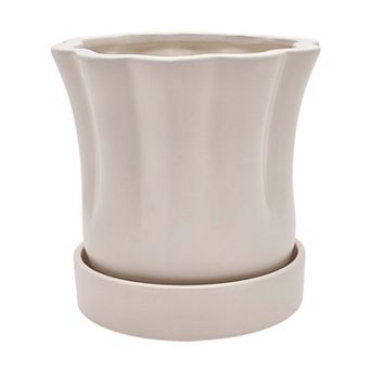 Everyday Decor Scalloped Edge Ceramic Planter