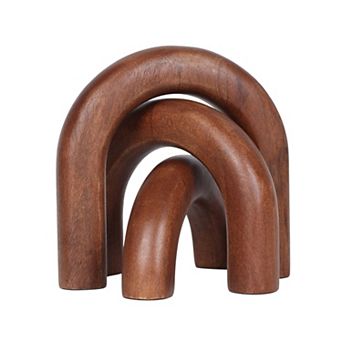 Everyday Decor Natural Wood Arch Table Decor Set