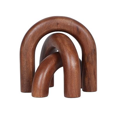 Everyday Decor Natural Wood Arch Table Decor Set