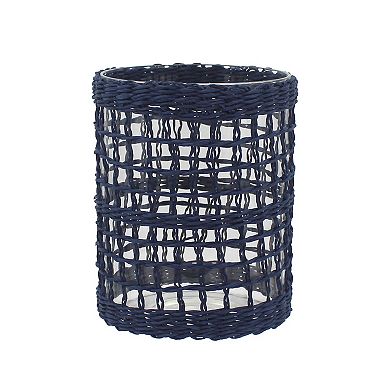 Everyday Decor Weaved Design Hurricane Small Candleholder