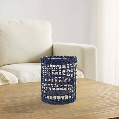 Everyday Decor Weaved Design Hurricane Small Candleholder
