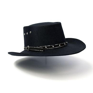 Black Felt Western Gambler Hat