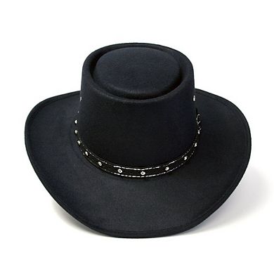 Black Felt Western Gambler Hat