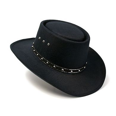 Black Felt Western Gambler Hat
