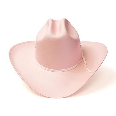 Pink Straw Western Cattleman Hat