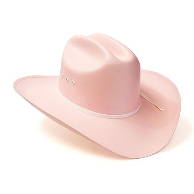 Pink Straw Western Cattleman Hat