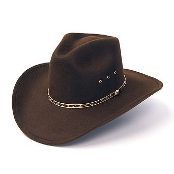 Brown Felt Western Pinch-Front Hat