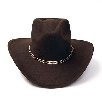 Brown Felt Western Pinch-Front Hat