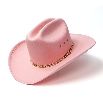 Pink Felt Western Cattleman Hat